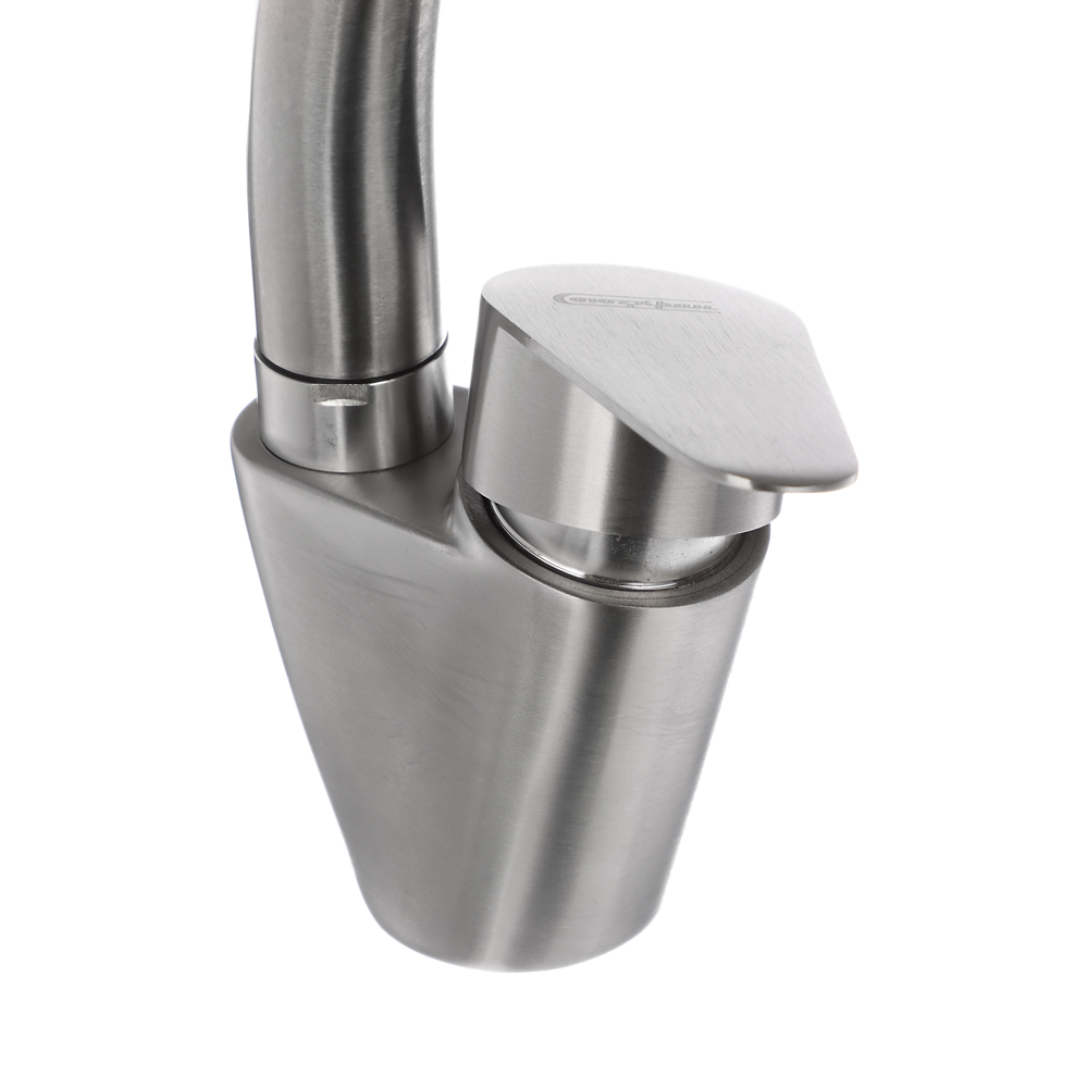 СоюзКран Смеситель для кухни, поворотный излив, керам. картридж 35мм, нерж.сталь, SS01-С233, арт.№ 567-009