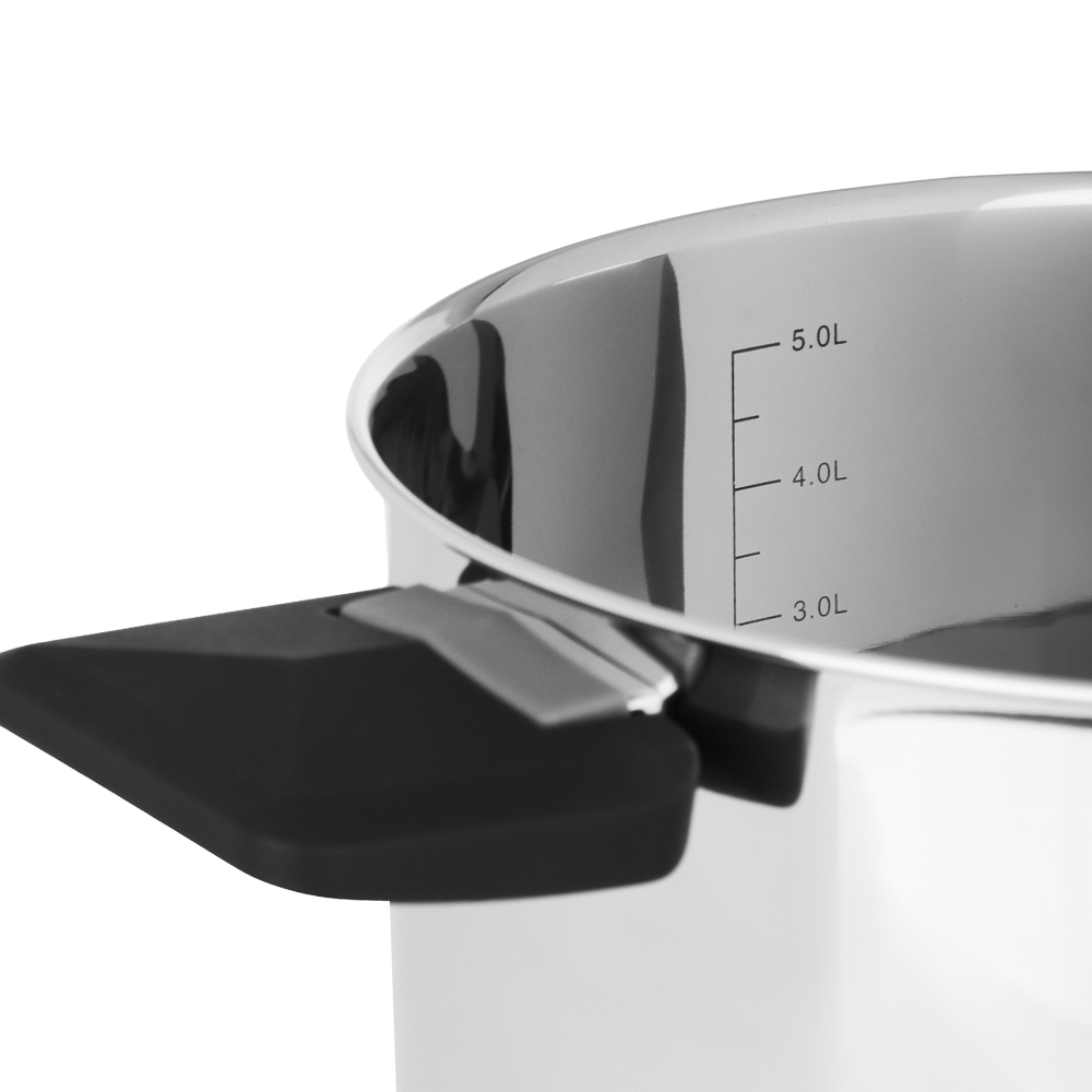 Кастрюля тм SATOSHI Манн 24х13,5см. 6л. со стекл. крышкой, складные ручки, индукция, арт.№ 822-301