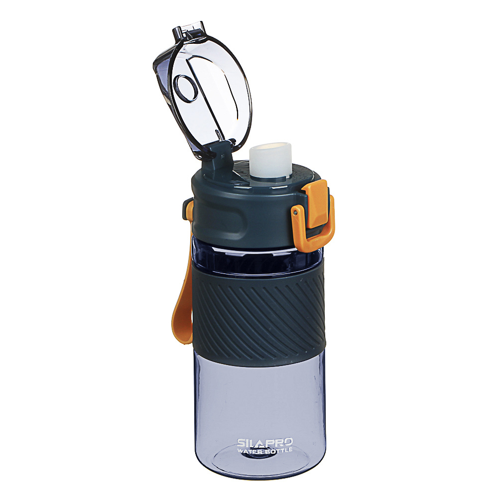 SILAPRO Бутылка спортивная для воды с силиконовым поильником 18,5x8,5см, 500мл, PC, силикон, 2 цвета, арт.№ 088-016