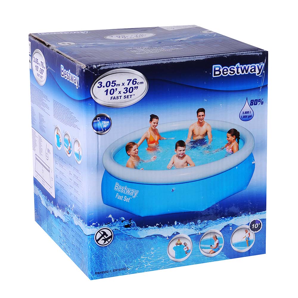 BESTWAY Бассейн с надувным бортом 305х76см, 3638л, 57266, арт.№ 012-001