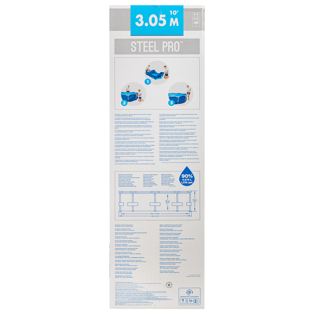 BESTWAY Бассейн каркасный, Fe 49%, PVC 50%, 305x76см, 56677, арт.№ 012-016