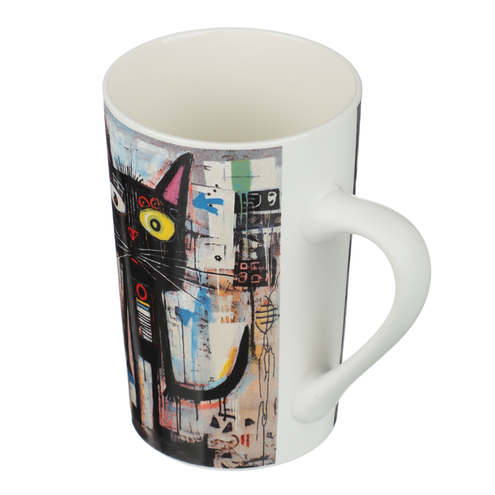 Кружка тм MILLIMI Кошачий глаз, 380мл, фарфор, 4 дизайна, арт.№ 806-359