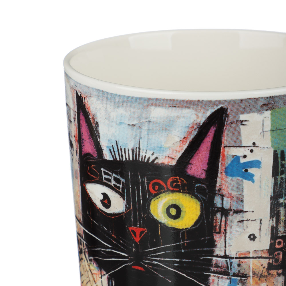 Кружка тм MILLIMI Кошачий глаз, 380мл, фарфор, 4 дизайна, арт.№ 806-359