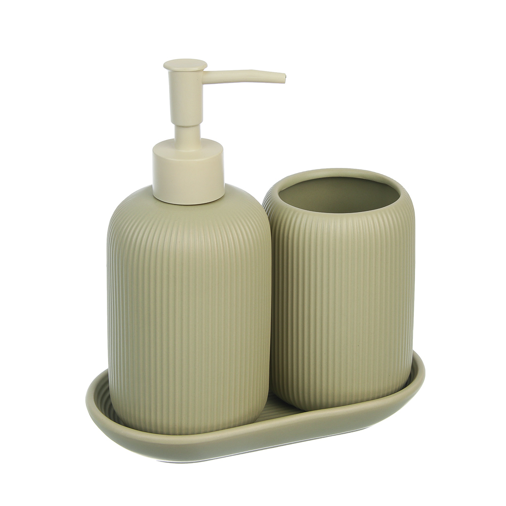 Стакан для ванной комнаты тм VETTA Монтана, доломит, оливковый, 7,5х7,5х10,5см, арт.№ 463-616