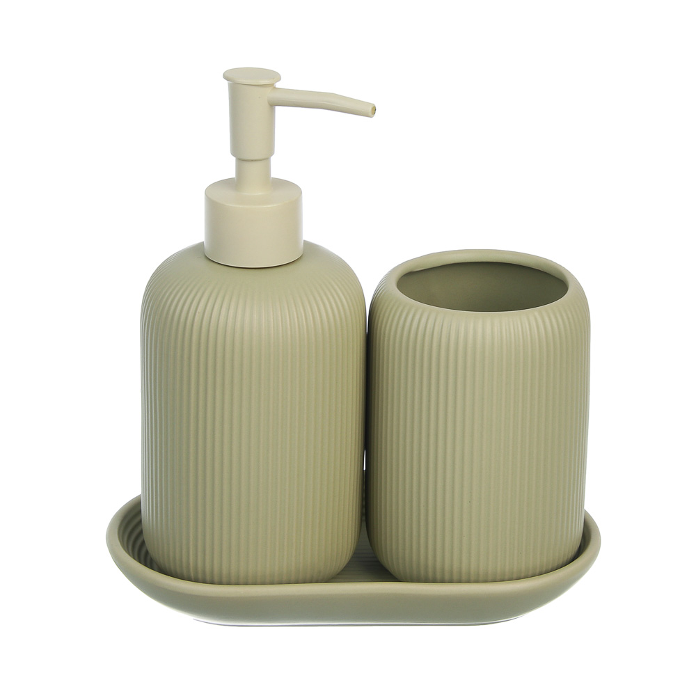 Подставка для набора в ванную комнату тм VETTA Монтана, доломит, оливковый, 16,5x9,2x2,5см, арт.№ 463-593