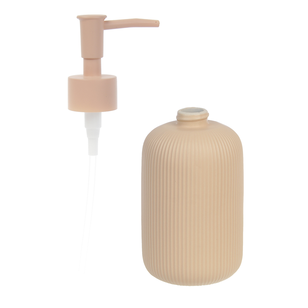 Диспенсер для жидкого мыла тм VETTA Монтана, 300мл, доломит, бежевый, 7,5х7,5х17,5см, арт.№ 463-595