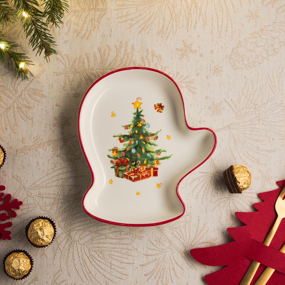 MILLIMI Лесная сказка Блюдо в форме варежки, 20х17,5х3см, керамика, арт.№ 820-879