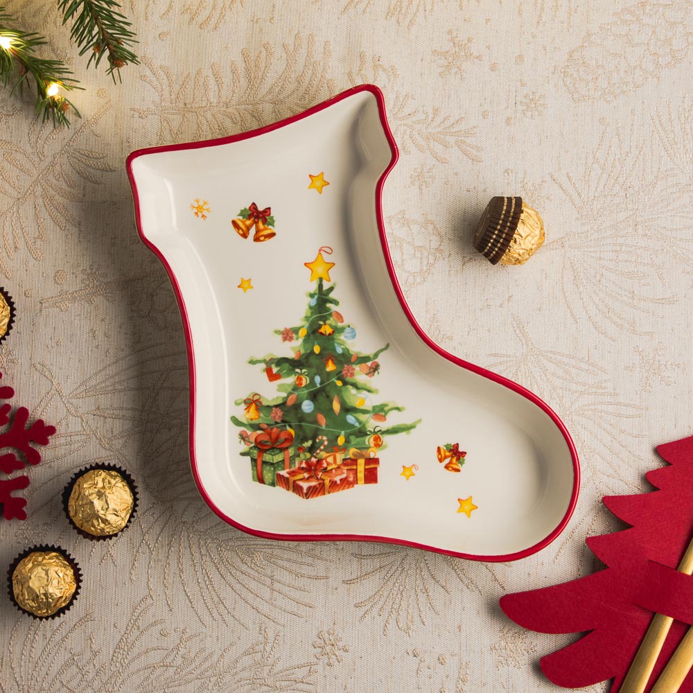 MILLIMI Лесная сказка Блюдо в форме сапожка, 25,5х19,5х3,5см, керамика, арт.№ 820-880