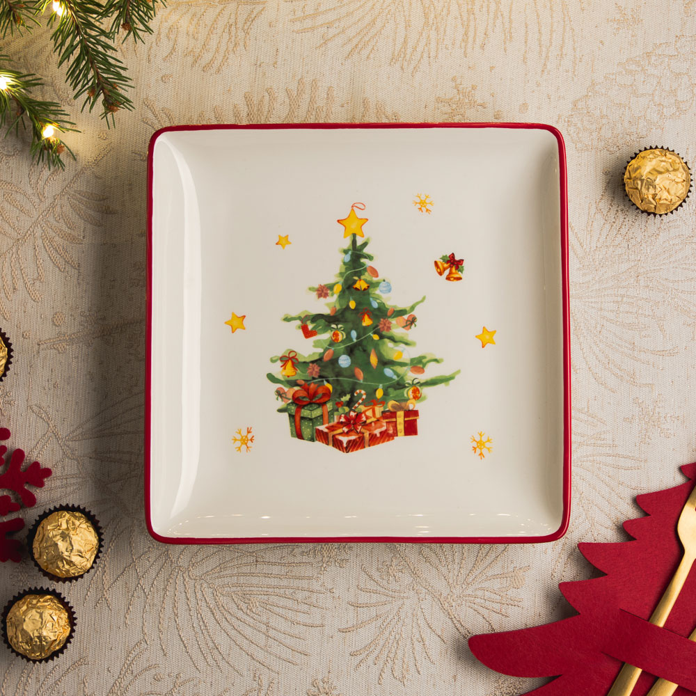 MILLIMI Лесная сказка Блюдо квадратное, 21,5х3см, керамика, арт.№ 820-883