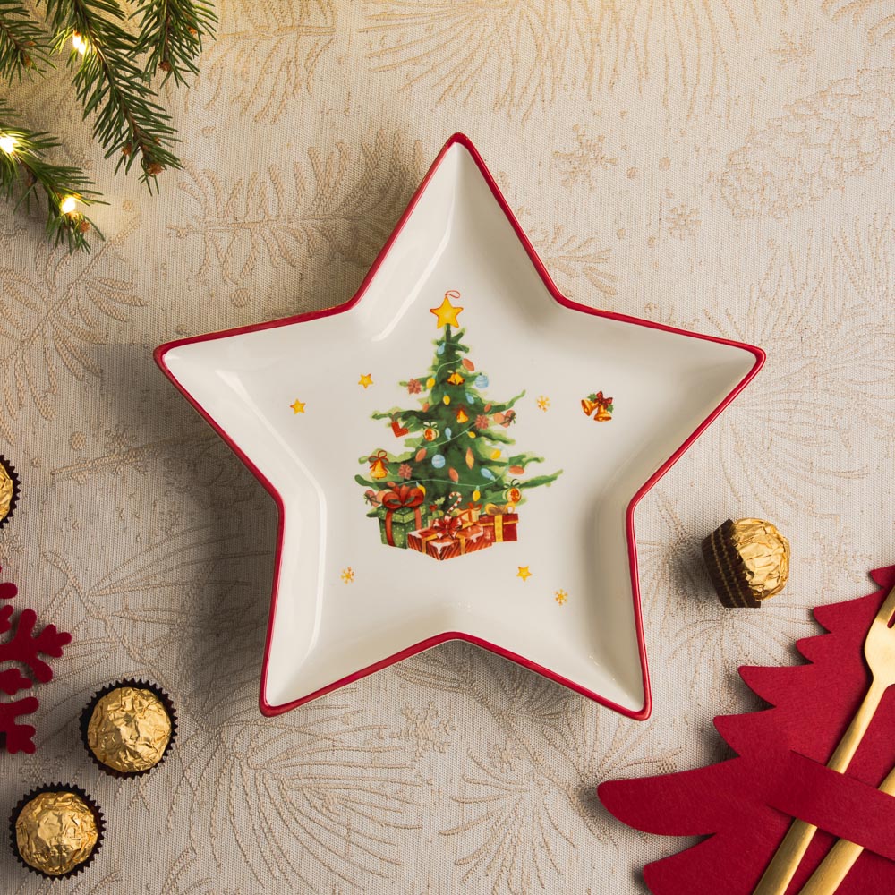 MILLIMI Лесная сказка Блюдо в форме звезды, 25х23,5х3см, керамика, арт.№ 820-884