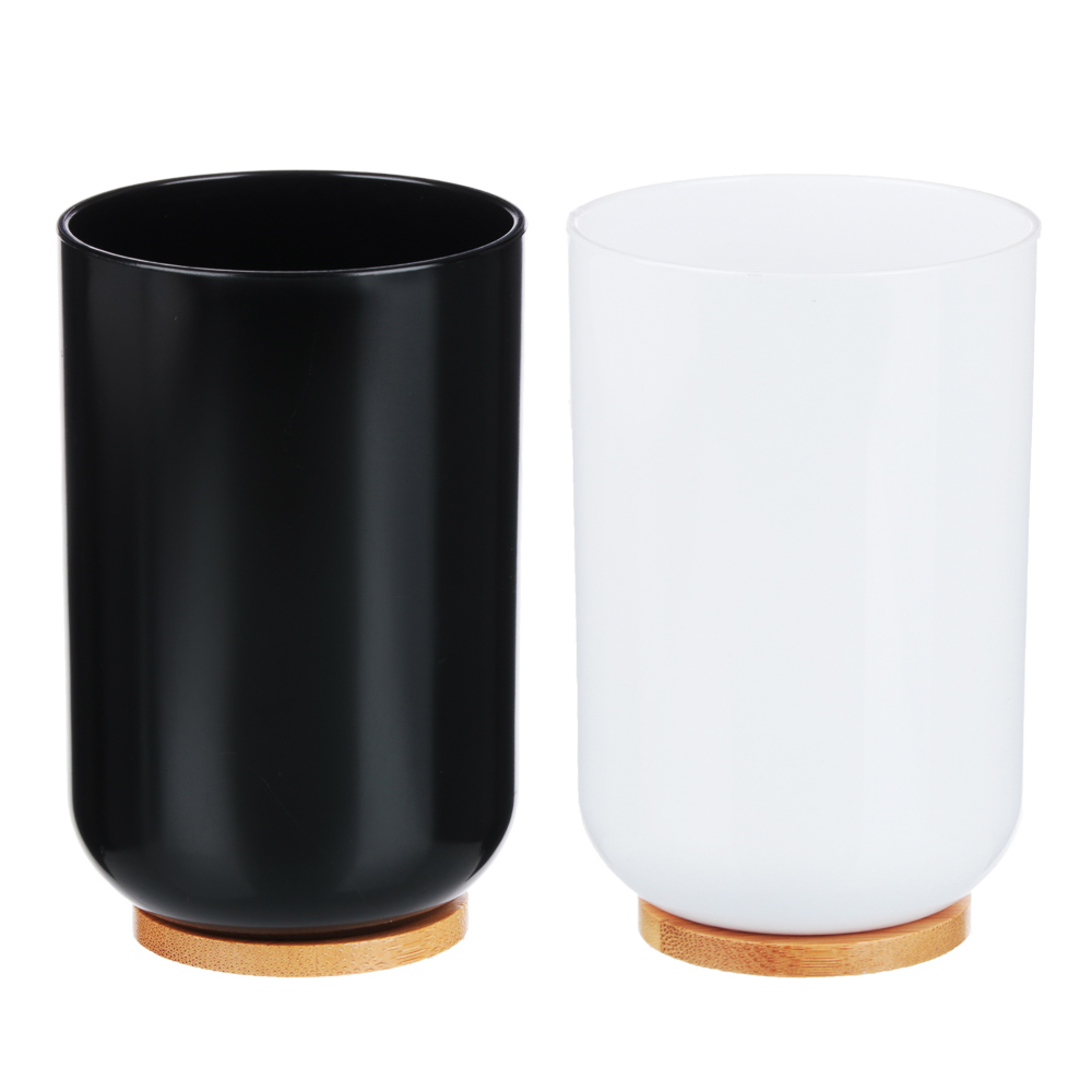 VETTA Стакан для ванной комнаты "Бамбук", пластик, 7х7х11см, 2 цвета, арт.№ 463-047