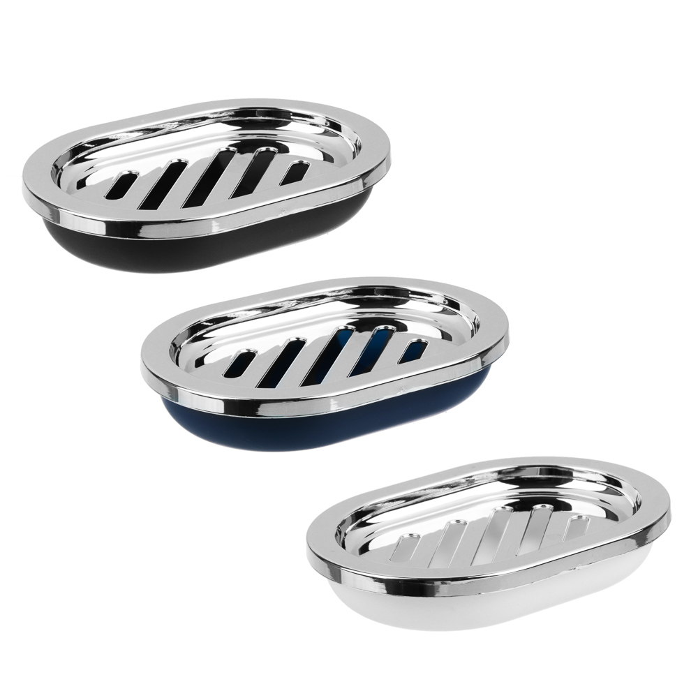 VETTA Мыльница "Хром", пластик, 13,5х10х2,5см, 3 цвета, арт.№ 463-064