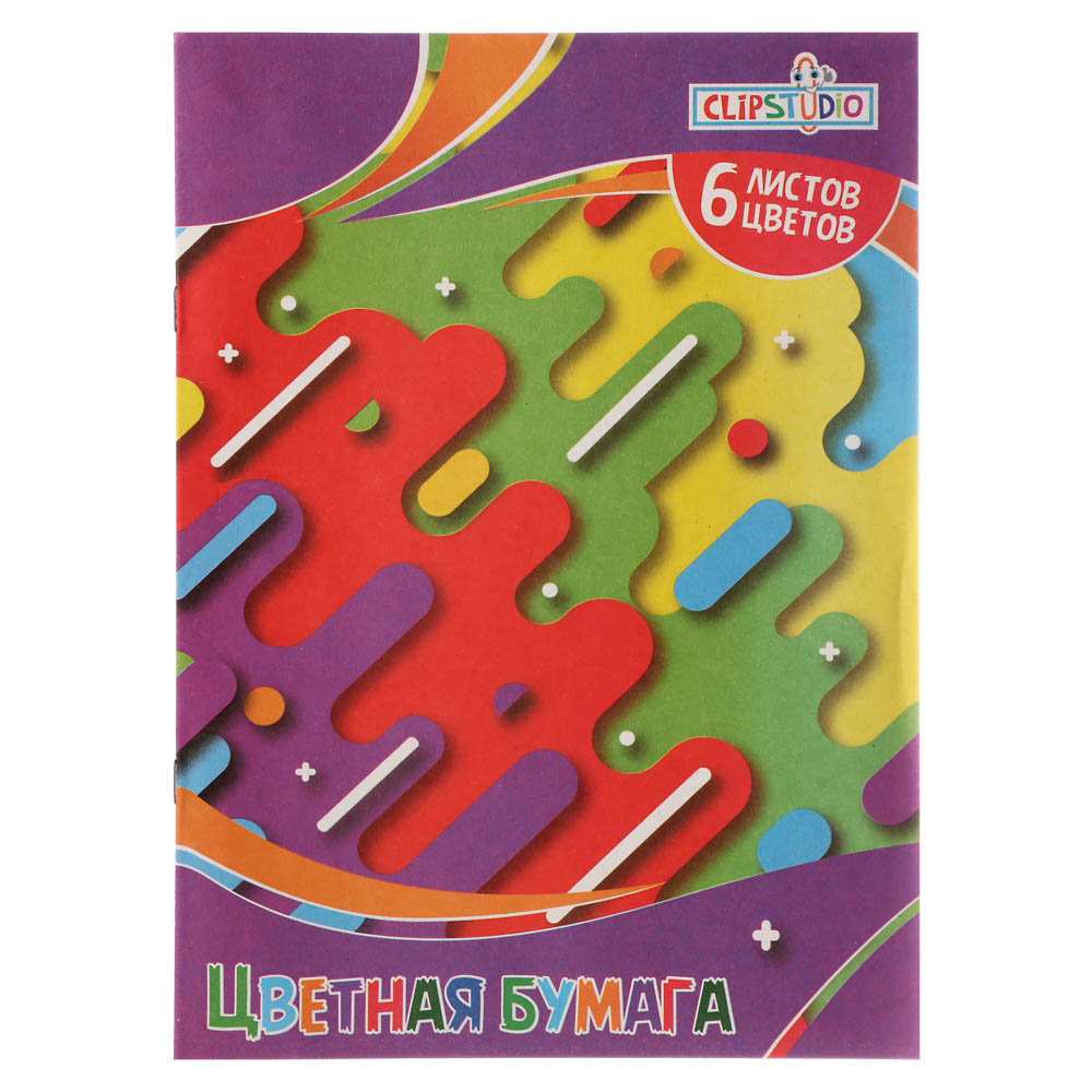 Бумага цветная, 6 листов, 6 цветов, на скрепке, арт.№ 583-082
