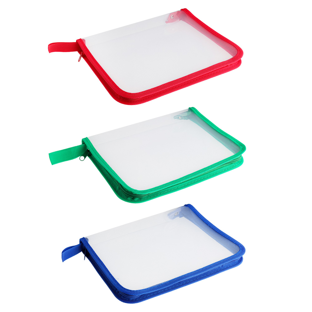 Папка для тетрадей А5, на круговой молнии, 450мкм, ПВХ, 3 цвета молнии, арт.№ 583-162