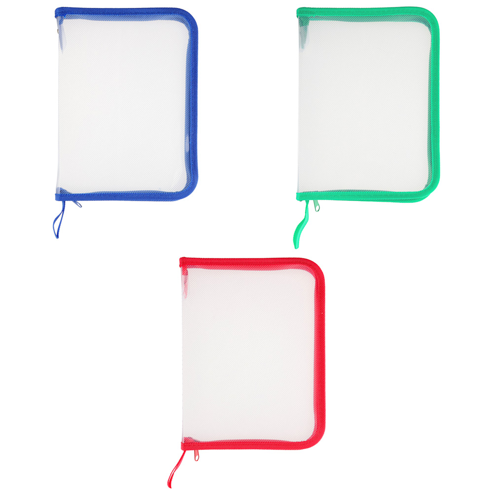 Папка для тетрадей А5, на круговой молнии, 450мкм, ПВХ, 3 цвета молнии, арт.№ 583-162