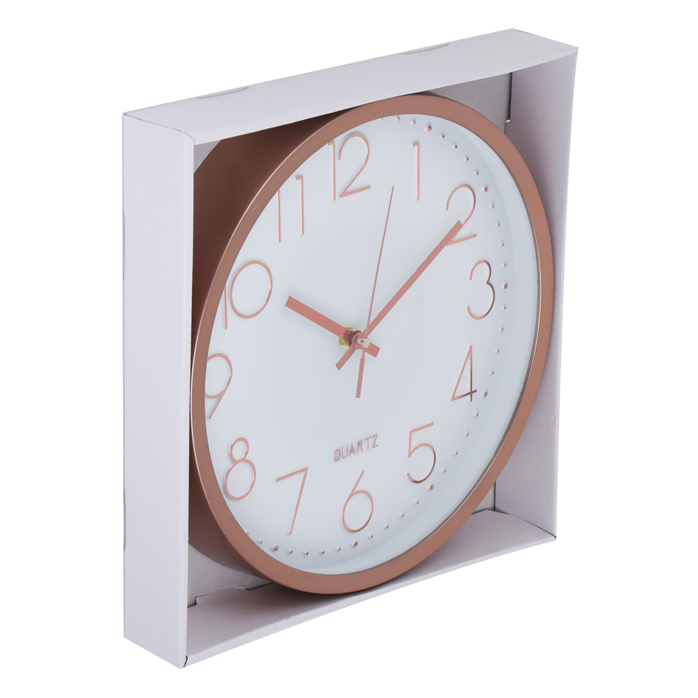 LADECOR CHRONO Часы настенные круглые, пластик, d30 см, 1xAA, оправа цвет золотой, арт.06-12, арт.№ 581-269