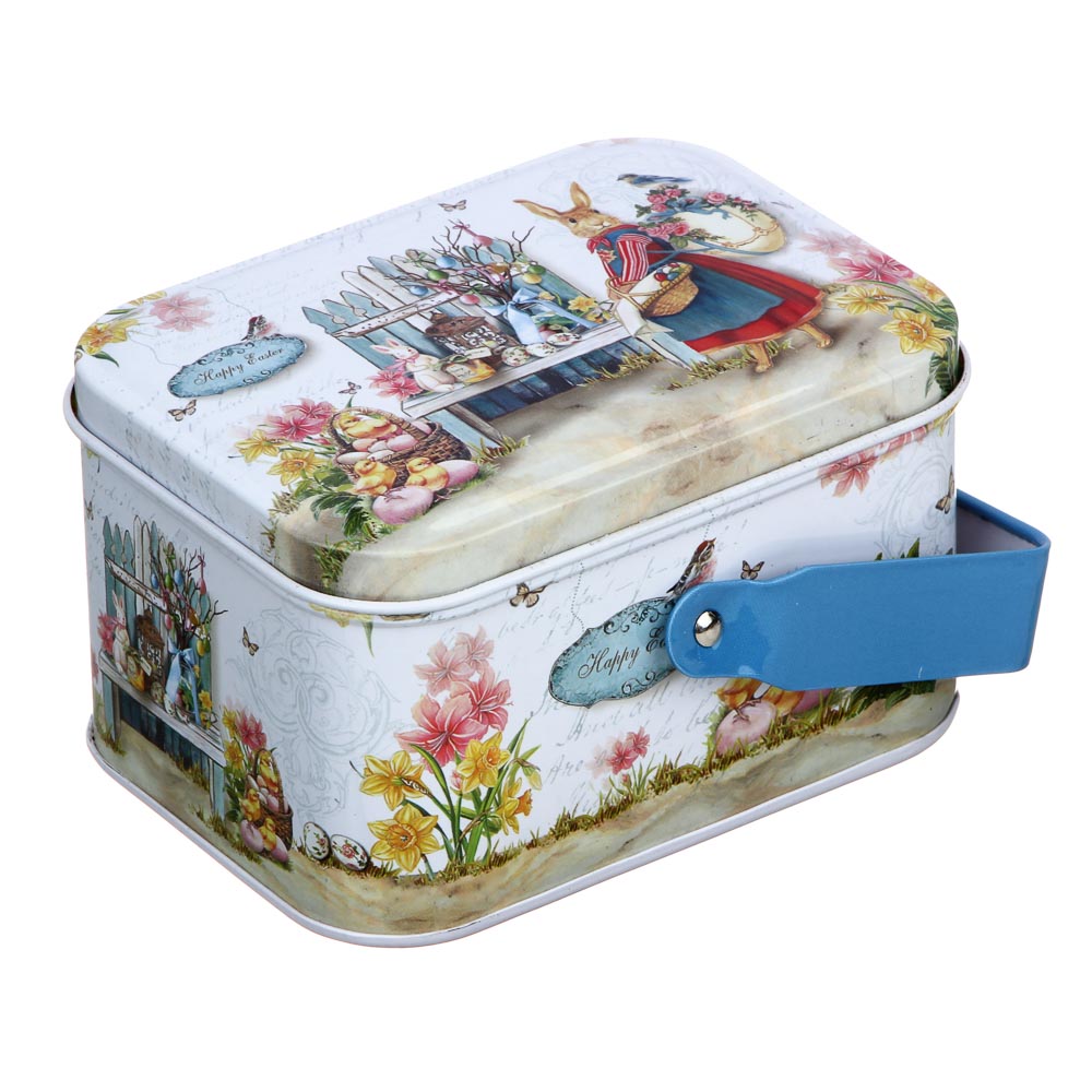 Шкатулка с ручкой, металл, 10,5x8x6 см, 2 вида, арт.№ 535-079
