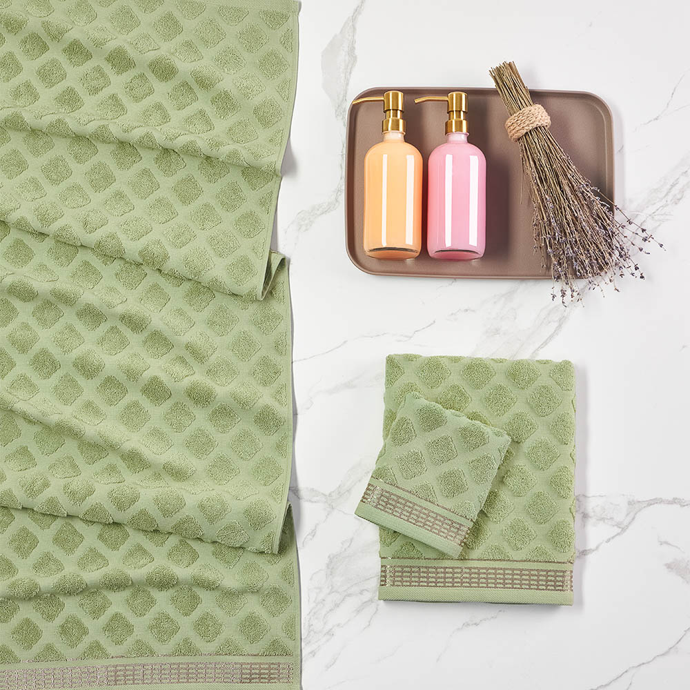 PROVANCE Эвкалипт Полотенце махровое, 100% хлопок, 30х50см, 420гр/м, зеленый, арт.№ 484-149