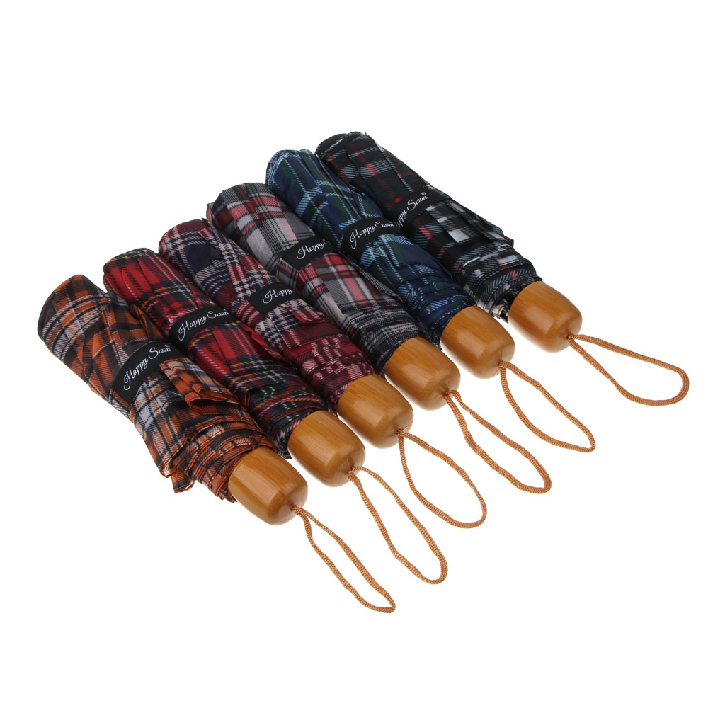 Зонт универсальный, механика, сплав, пластик, полиэстер, 55см, 8 спиц, 6 цветов, арт.№ 302-005