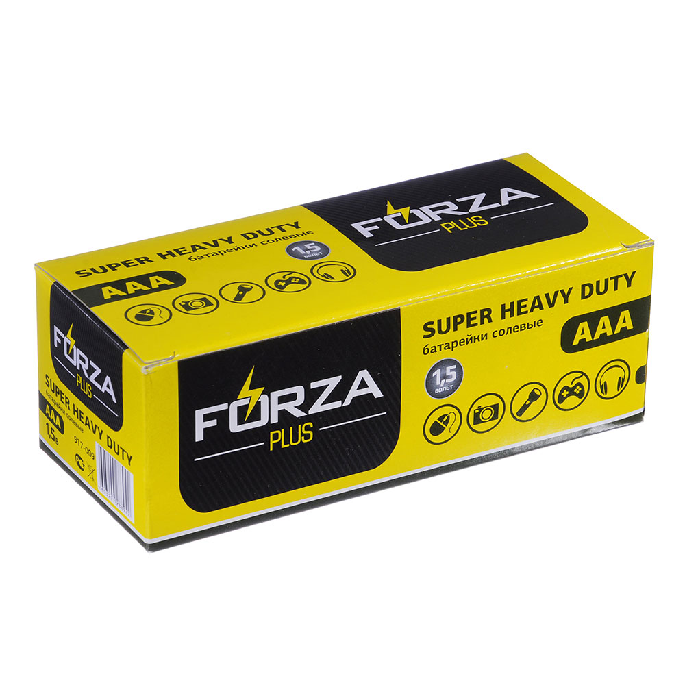 Батарейки AAA FORZA 4шт "Super heavy duty" солевая, плёнка, арт.№ 917-009