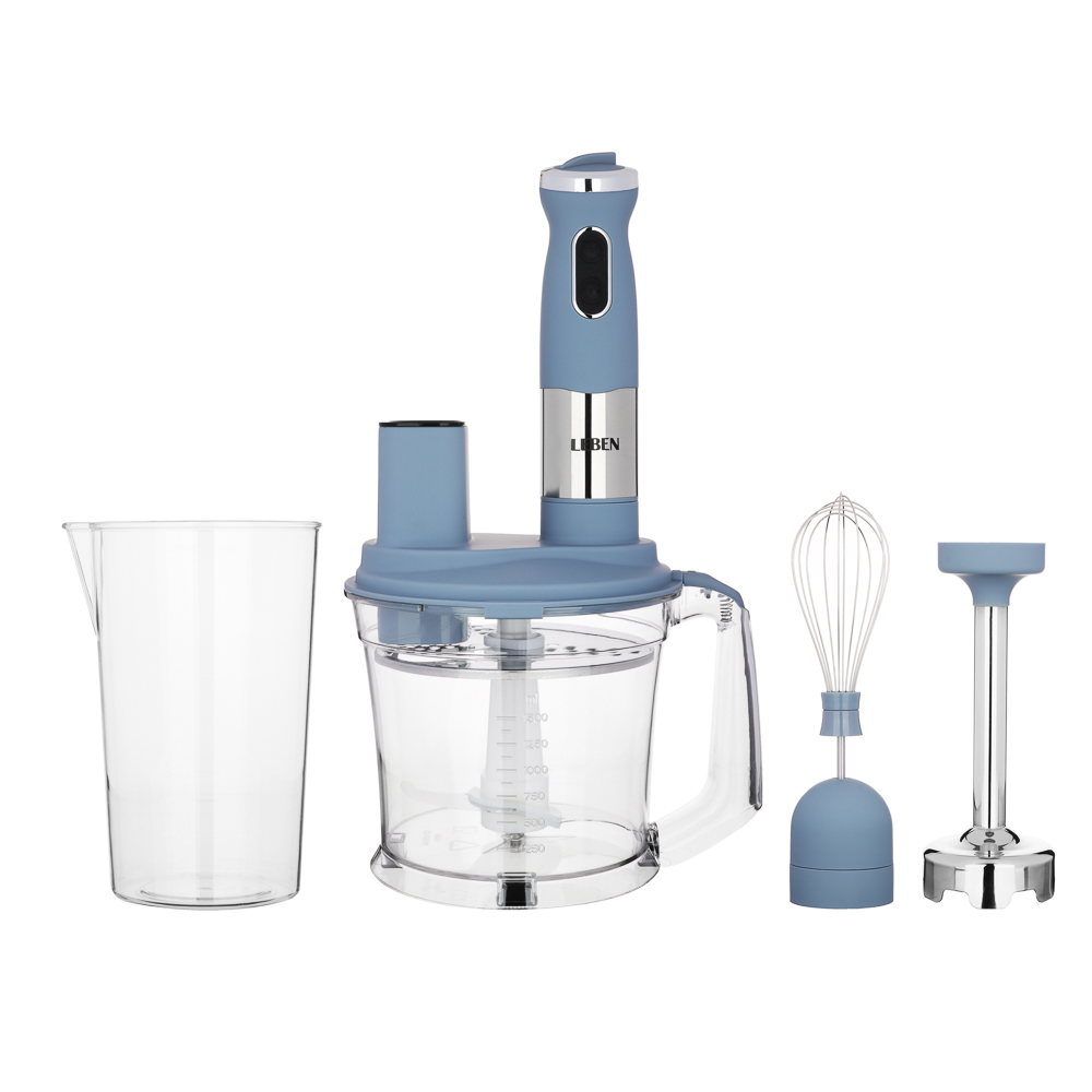 LEBEN Блендер-комбайн кухонный 800Вт, пластик, серый, софт тач, арт.№ 269-028