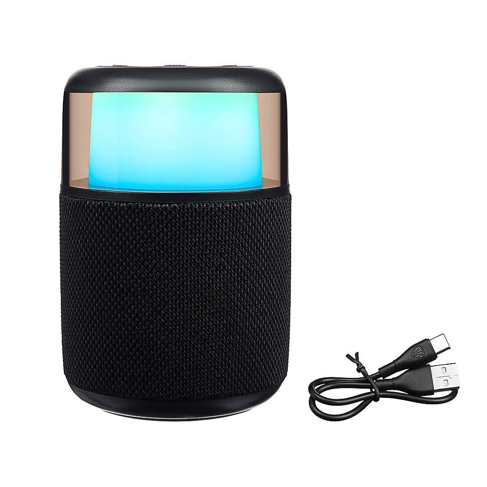 Колонка беспроводная BY GlowSound Mini, 5 Вт,подсветка, 1200мАч, microSD, ВШГ 12x8x8см, черный, арт.№ 443-059