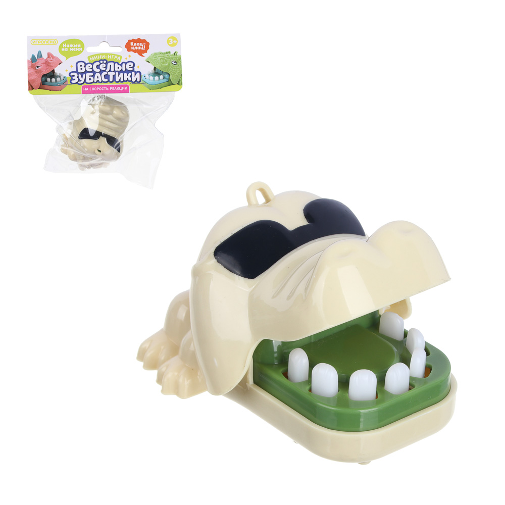 ИГРОЛЕНД Мини игра "Веселые зубастики", ABC, ,8,5х6х6см, 8 дизайнов, арт.№ 295-233