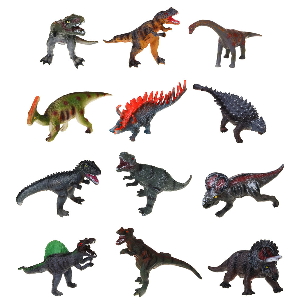 ИГРОЛЕНД Игрушка "Динозавры", 11-15см, ПВХ, 12 дизайнов, арт.№ 274-006