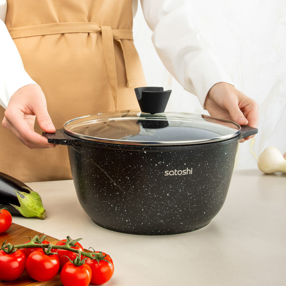 SATOSHI Монфор Казан 26х14,0см, 5,8л, литой алюминий, индукция, арт.№ 846-747