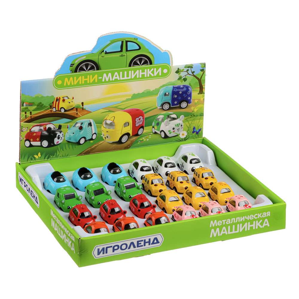 ИГРОЛЕНД Машинка, металл, ABS, 5x3x3см, 8 дизайнов, арт.№ 292-143