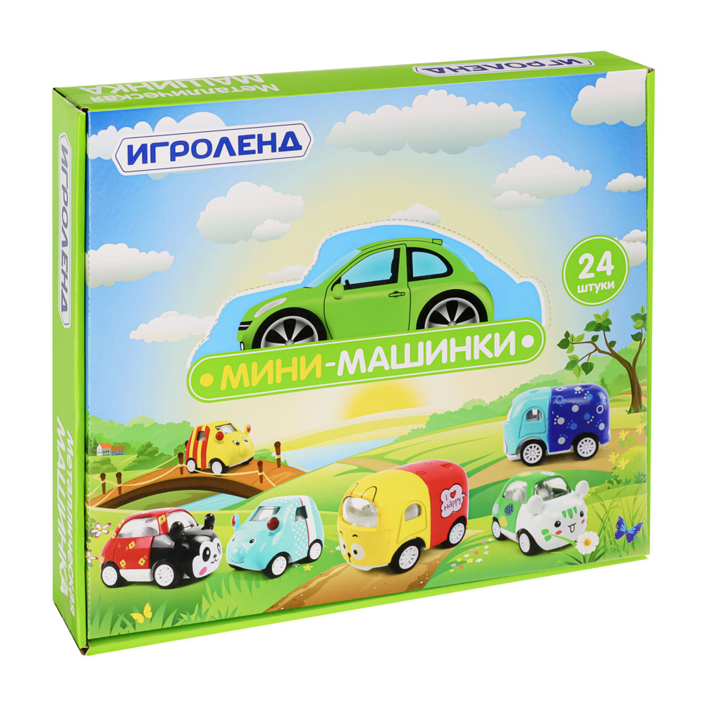 ИГРОЛЕНД Машинка, металл, ABS, 5x3x3см, 8 дизайнов, арт.№ 292-143
