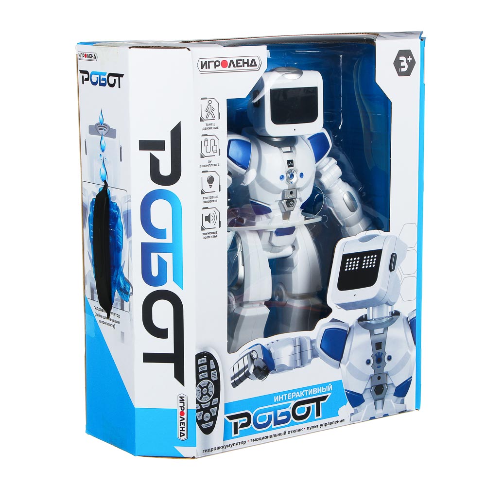 ИГРОЛЕНД Робот свет, звук, движение, поворот головы, ABS, PVC, ЗУ, 2ААА,39x15,3x42,5см, арт.№ 296-081
