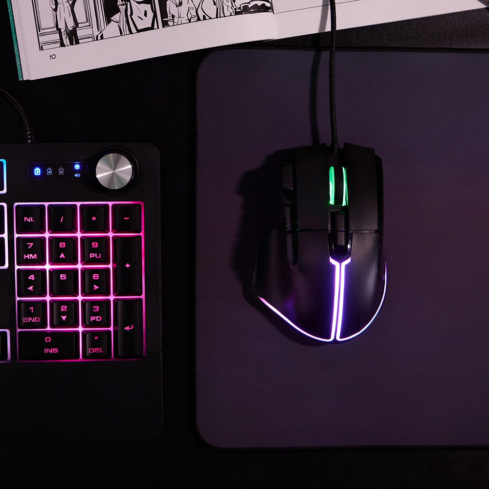 BY Игровая мышь проводная Saiga 12000dpi,9D,PMW3360,RGB,220см, арт.№ 405-060