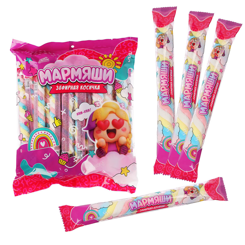 BY Русские Супергерои Зефирная косичка со вкусом ваниль 10 гр., арт.№ 347-535