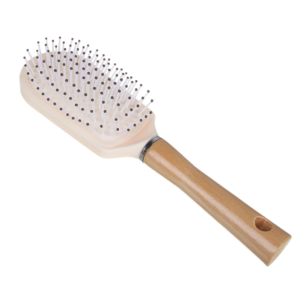 ЮНИLOOK Расческа массажная Эко, пластик, дерево, 22,7х6,2см, 2 цвета, арт.№ 319-145