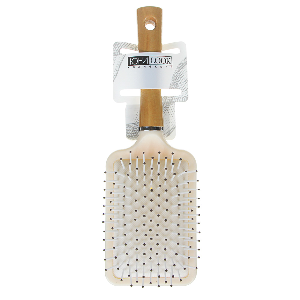 ЮНИLOOK Расческа массажная Эко, пластик, дерево, 24,5х8см, 2 цвета, арт.№ 319-146