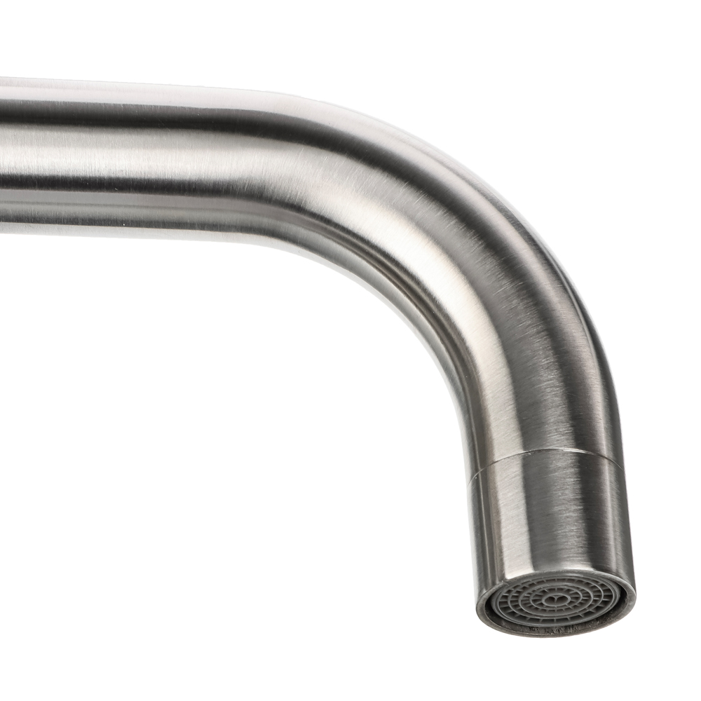 СоюзКран Смеситель для кухни, поворотный излив 30см, керам. картридж 35мм, нерж. сталь, SS01-G132, арт.№ 567-091