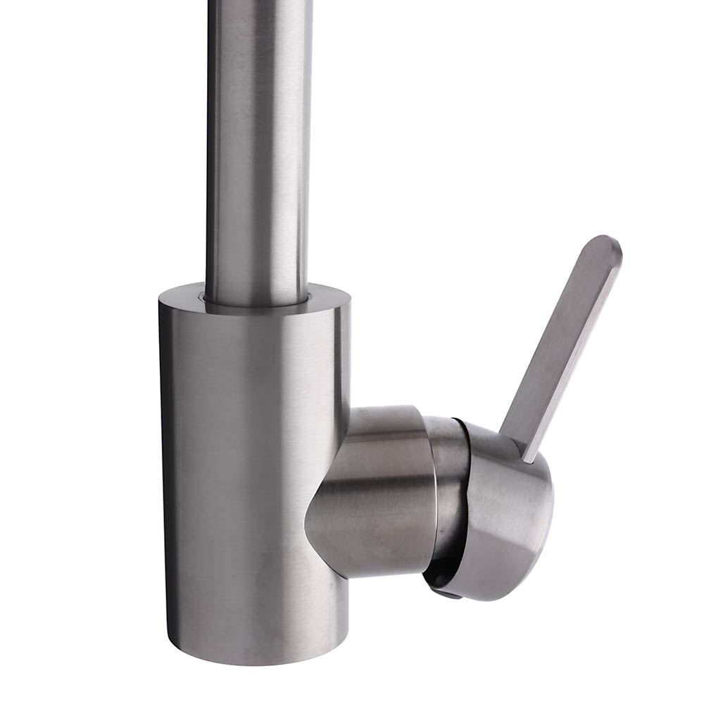 СоюзКран Смеситель для кухни, поворотный излив 35см, керам. картридж 35мм, нерж. сталь, SS01-R133, арт.№ 567-092