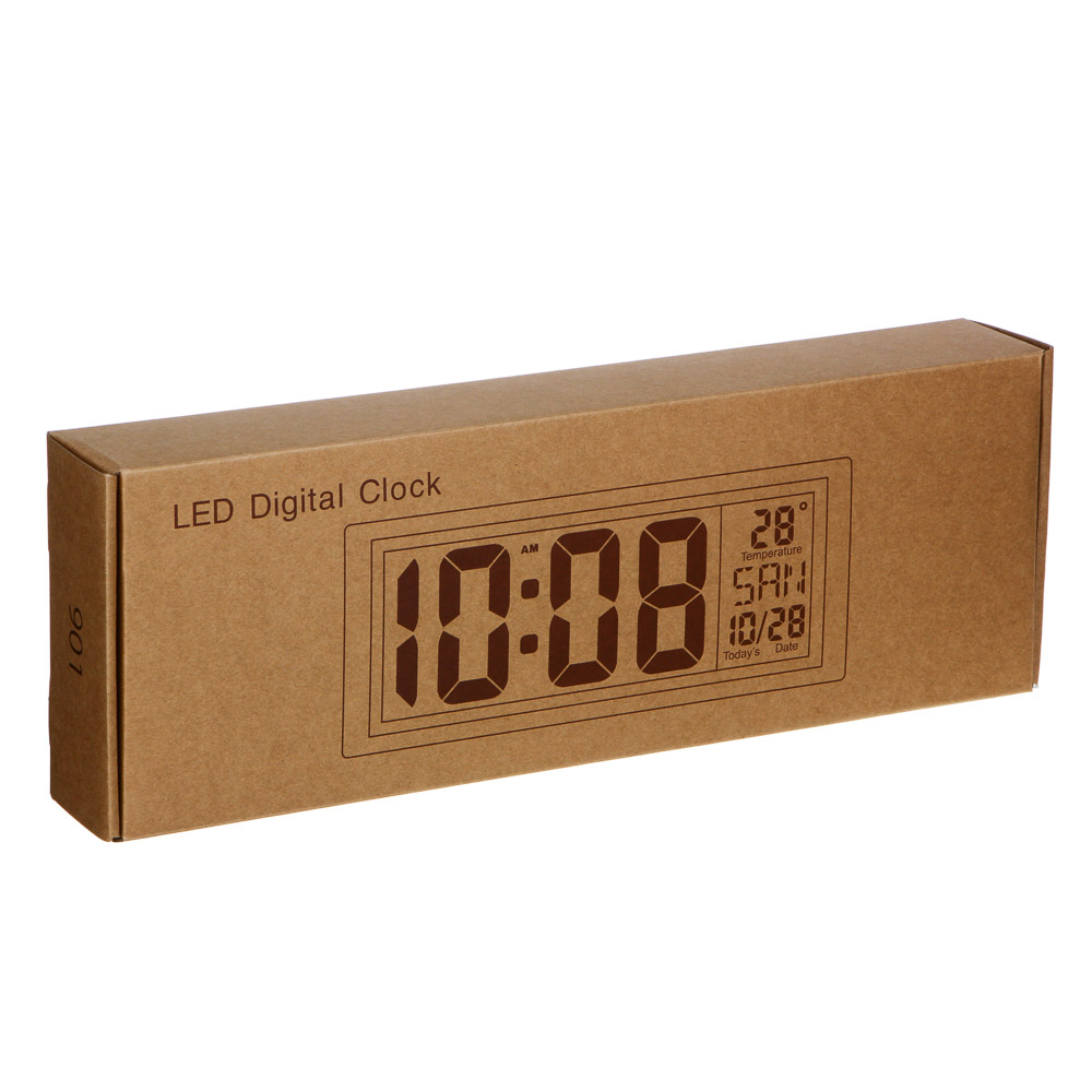 LADECOR CHRONO Будильник электронный, 36,5x15x5см, пластик, черный корпус, красная подсветка, арт.№ 529-231
