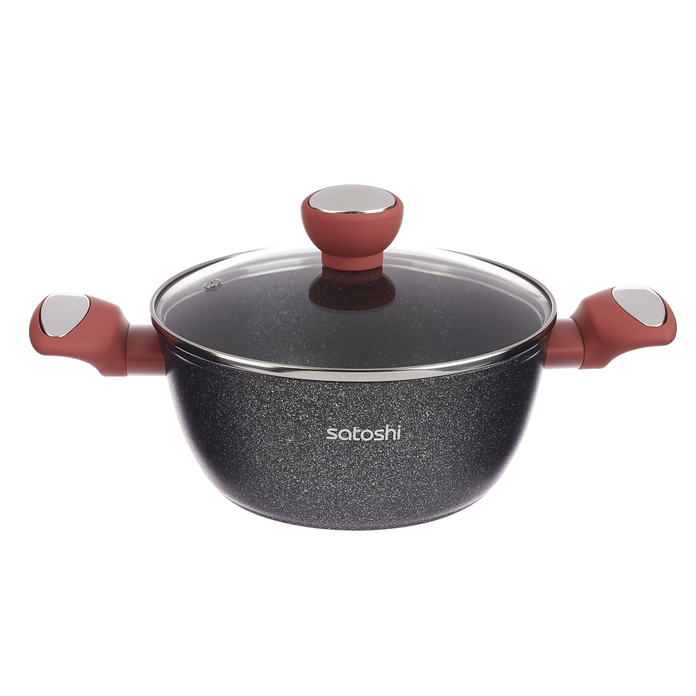 SATOSHI Лувьер Наб.посуд.8пр, а/пр.покр.:кастр.+крышки:2.3л;3.8л; ковш+крышка1,3л;сков.24,28см, арт.№ 846-005