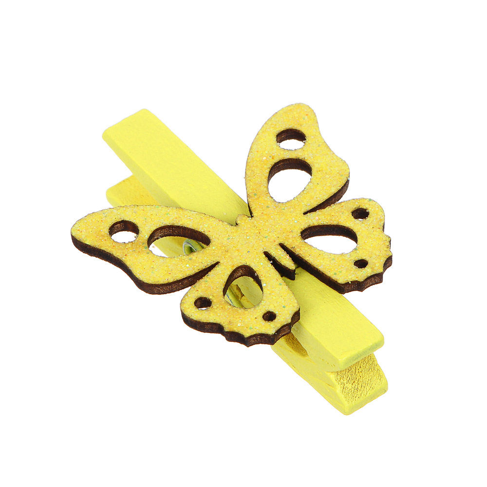 INBLOOM Декор на прищепке, 5см, МДФ, желтый, 8 дизайнов, арт.№ 153-143