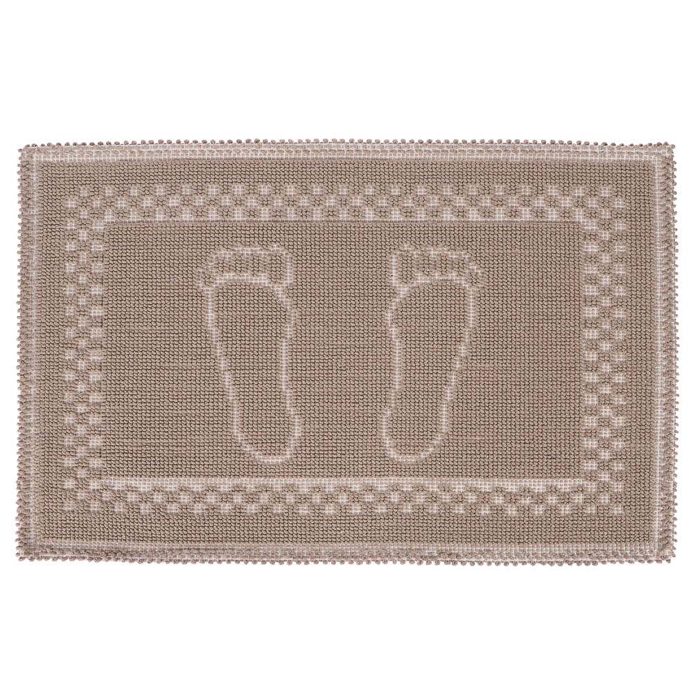 Коврик петельный, хлопок, 60x40см, одинарный, бежевый, арт.№ 462-840