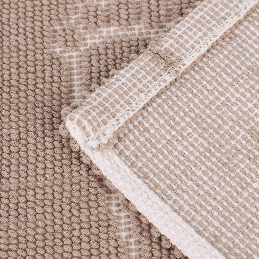 Коврик петельный, хлопок, 60x40см, одинарный, бежевый, арт.№ 462-840