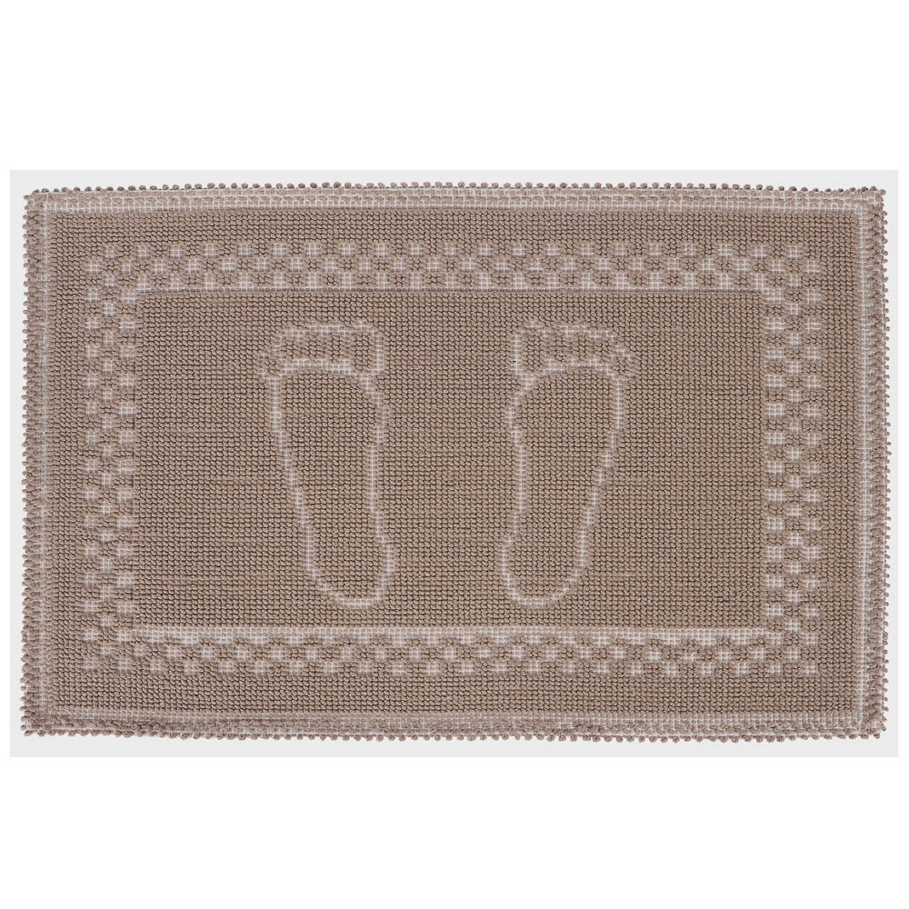 Коврик петельный, хлопок, 60x40см, одинарный, бежевый, арт.№ 462-840