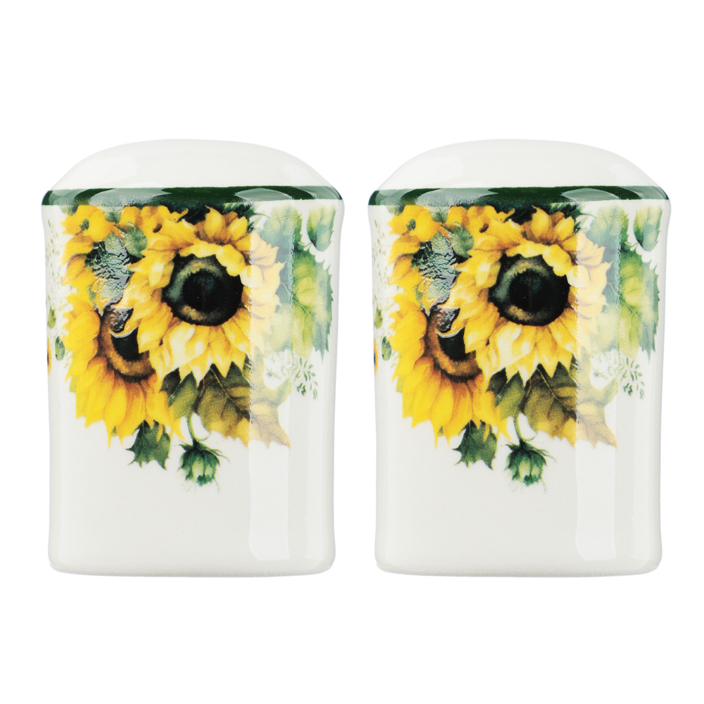 MILLIMI Подсолнухи Набор для соли и перца на подставке, 11х6,5х7см, керамика, арт.№ 824-659