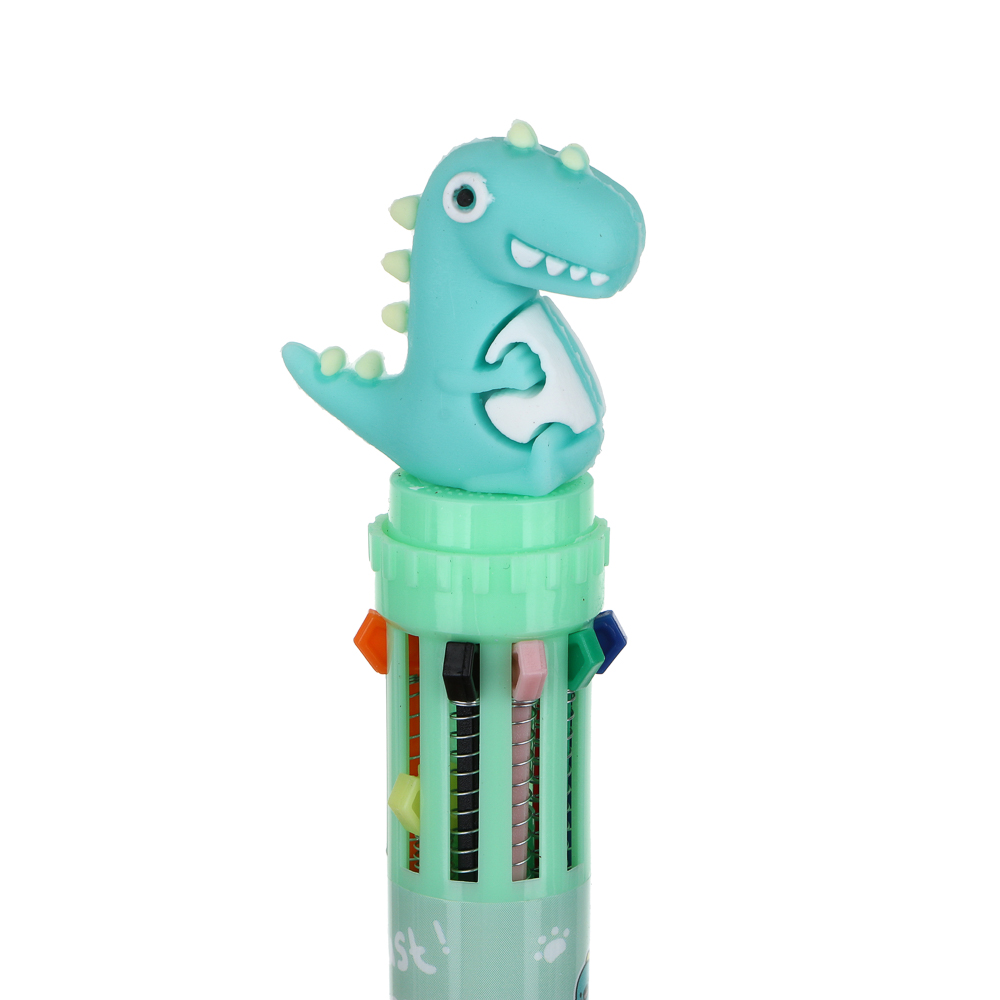 Ручка шариковая 10-цветная, фигурный наконечник, корпус 14,5-15,8 см, 4 дизайна, пластик, арт.№ 591-023