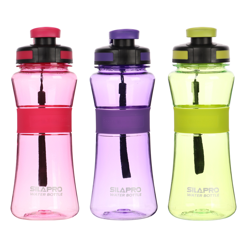 SILAPRO Спортивная бутылка с сеточкой 22х8см, 700мл, силикон, PC, арт.№ 088-010