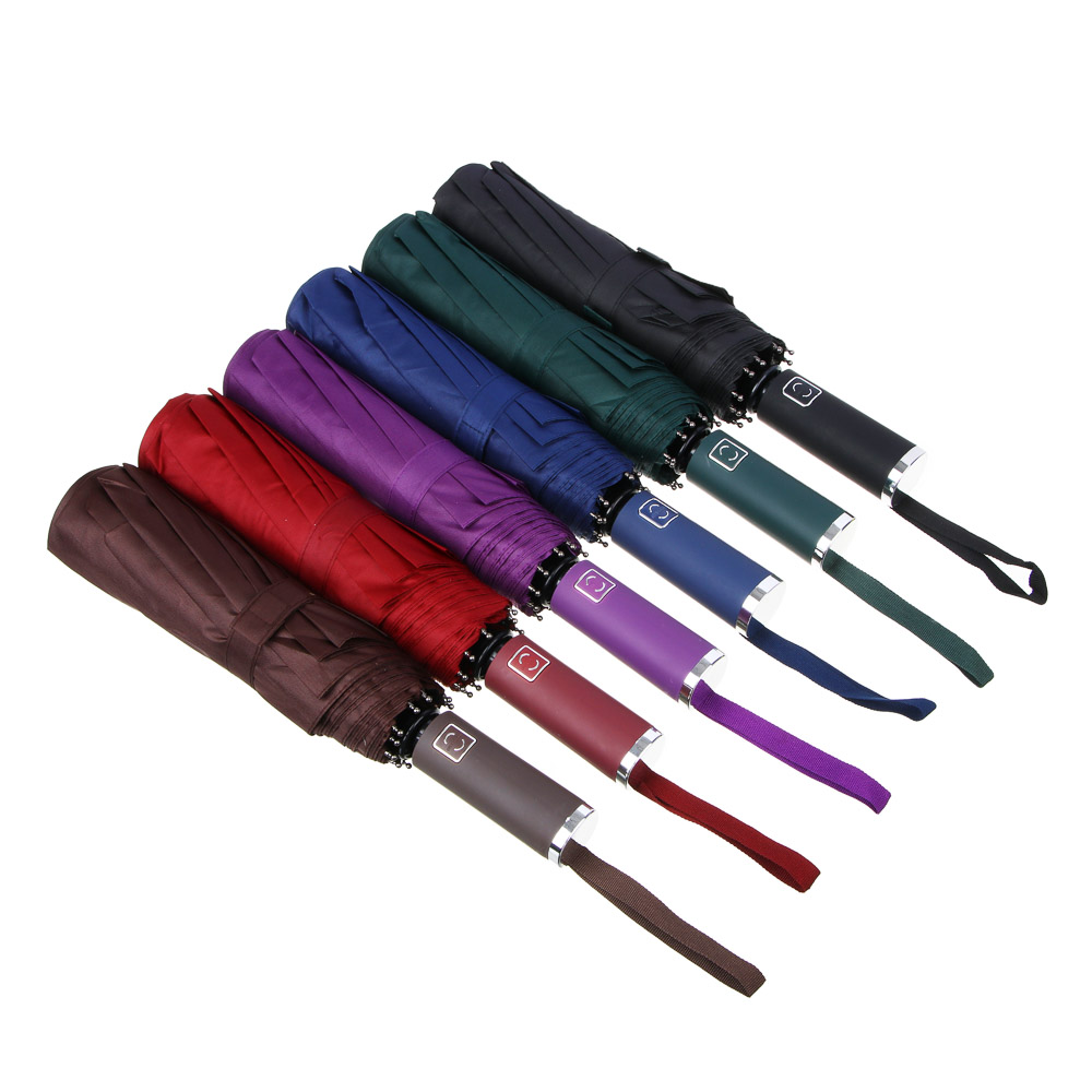 Зонт универсальный, автомат, металл, пластик, полиэстер, 58,5см, 10 спиц, 6 цветов, арт.№ 302-319