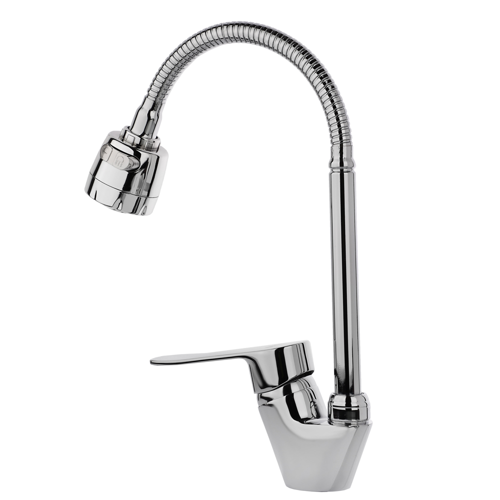 RAIN Смеситель для кухни Оникс, гибкий излив, картридж 35мм, латунь, хром, арт.№ 561-011