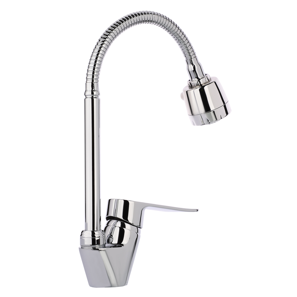 RAIN Смеситель для кухни Оникс, гибкий излив, картридж 35мм, латунь, хром, арт.№ 561-011